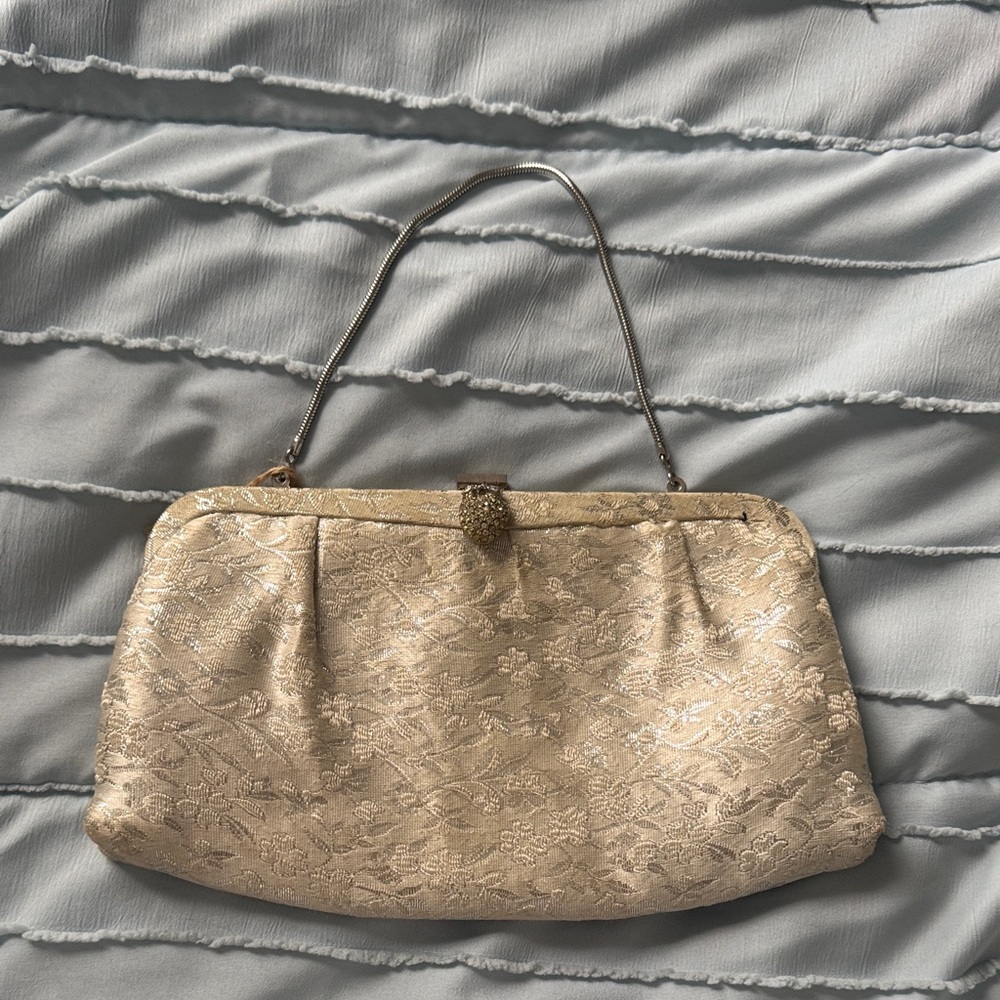 Vintage brocade fabric clutch/purse